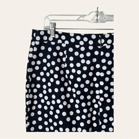 0189W. J. CREW “PENCIL SKIRT” POLKA DOT NAVY BLUE AND WHITE IN COLOR SLIT SZ 12P - Picture 9 of 12